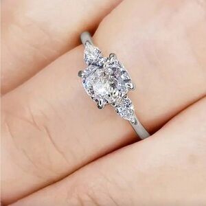 Silver Faux Diamond CZ Ring 6